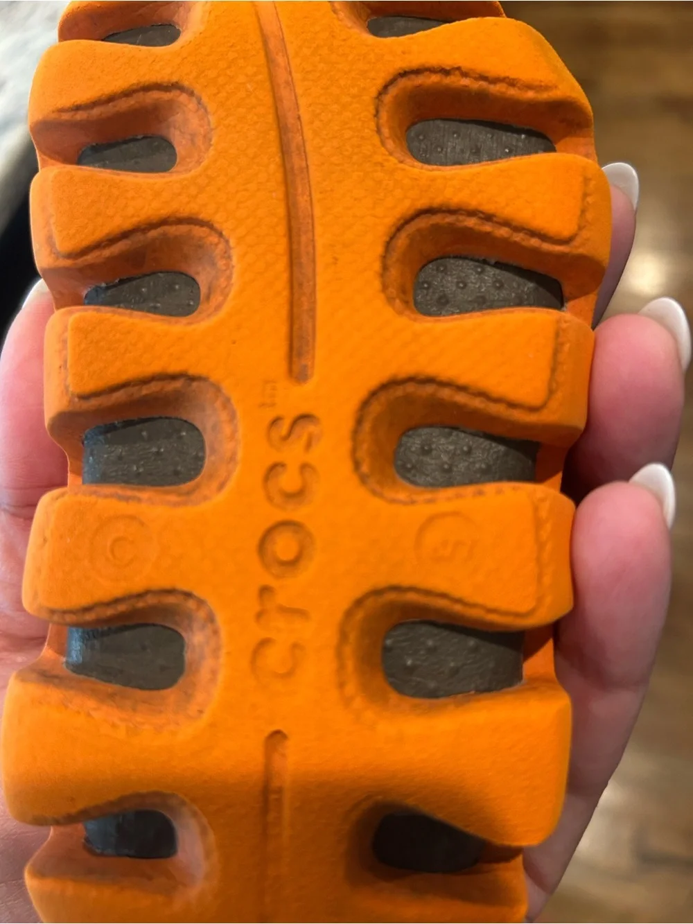 CROCS Kids Camo Water Clogs with Orange Trim 6/7c